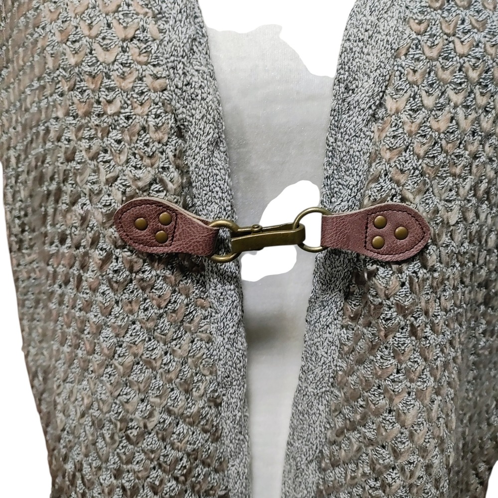 NEW Simply Noelle Knit Vest Long Open Women's Cardigan NWT Cream Ombre Size L XL - Picture 7 of 12